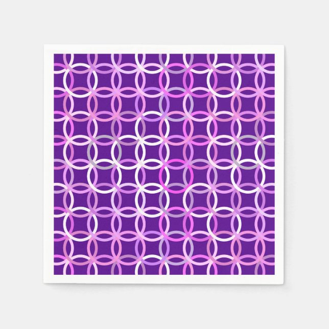 Moderne Kreise, Amethyste und Orchideen des Mittel Serviette (Vorderseite)
