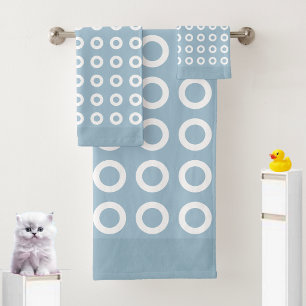 Moderne Kreise auf hellblauem Badehandtuch-Set Badhandtuch Set