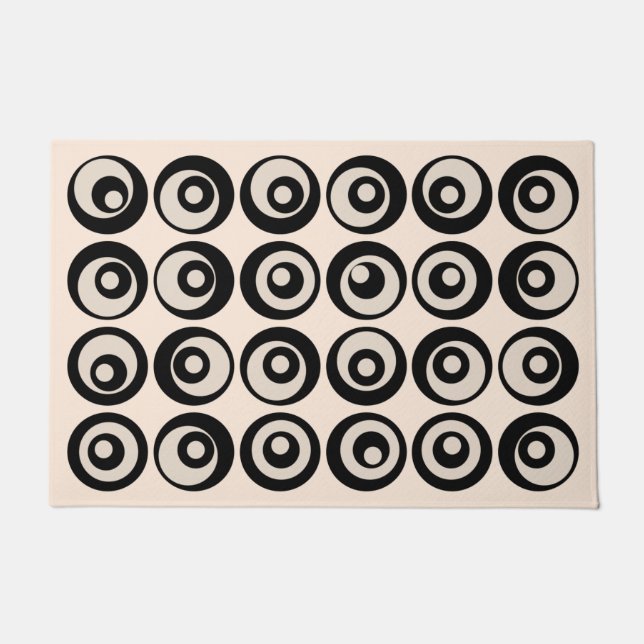 Moderne Kreise des Mitteljahrhunderts Muster Schwa Fußmatte (Vorderseite)