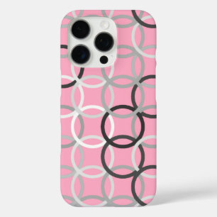 Moderne Kreise, korallenrosa und grau aus der Mitt iPhone 16 Pro Hülle