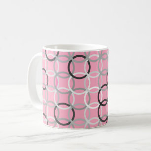Moderne Kreise, korallenrosa und grau aus der Mitt Kaffeetasse