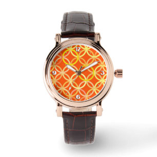Moderne Kreise, Mandarine orange Armbanduhr