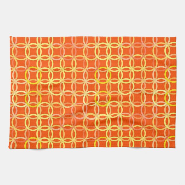 Moderne Kreise, Mandarine orange Handtuch (Horizontal)