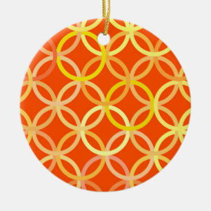 Moderne Kreise, Mandarine orange Keramik Ornament
