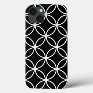 Moderne Kreise Muster Schwarz-Weiß Case-Mate iPhone Hülle