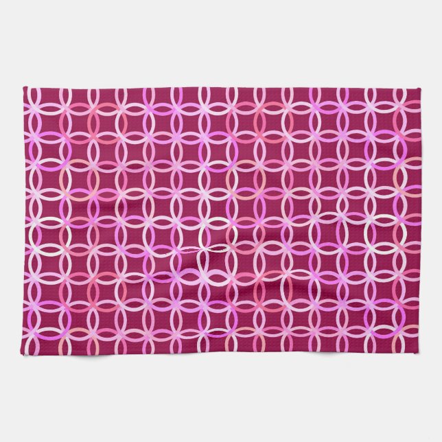 Moderne Kreise, Pflaume und orchid rosa Handtuch (Horizontal)