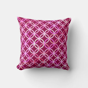 Moderne Kreise, Pflaume und orchid rosa Kissen