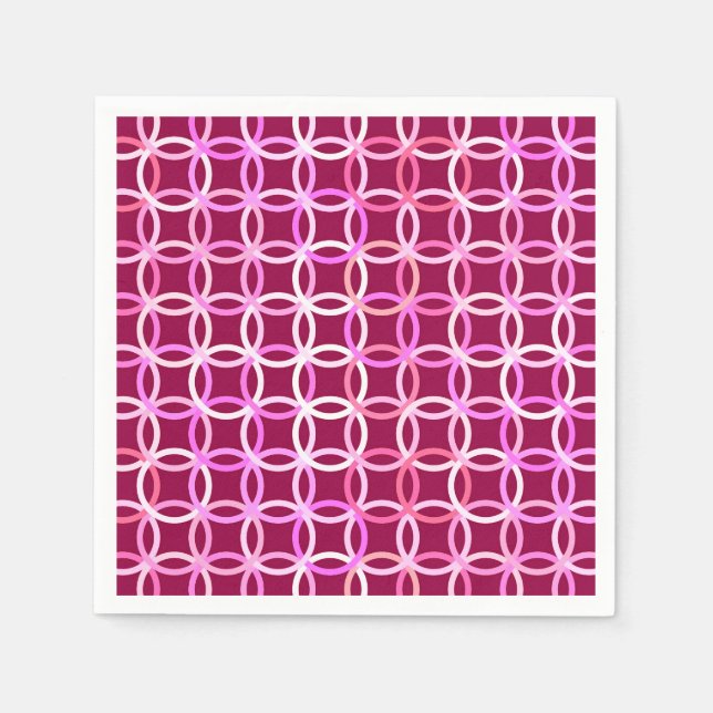 Moderne Kreise, Pflaume und orchid rosa Serviette (Vorderseite)