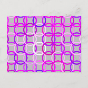 Moderne Kreise, rosa, violett und grau Postkarte