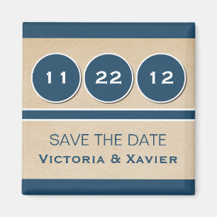 Moderne Kreise Save the Date Magnet, blau Magnet
