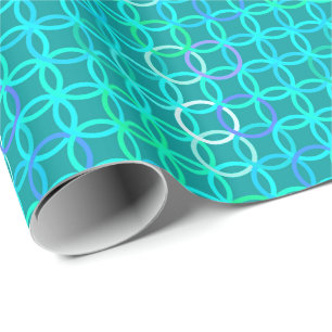 Moderne Kreise, türkis und aqua Geschenkpapier