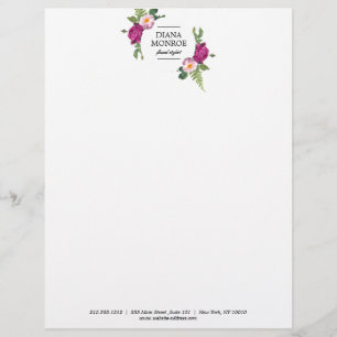 Moderne kreisförmige florale Kranz-Briefkopfvorlag Briefbogen