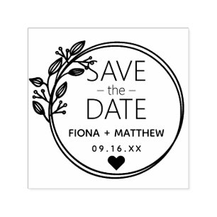 Moderne kreisförmige Save The Date Hochzeit mit Lo Permastempel