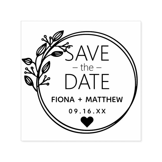 Moderne kreisförmige Save The Date Hochzeit mit Lo Permastempel (Design)