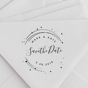 Moderne Kreissäge Save the Date Hochzeit Gummistempel