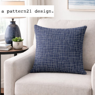 Moderne Kreuzschraffur-Jute-Textur-Muster Kissen