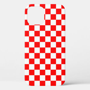 Moderne kroatische Rot- und Weiß-Schachbretter Case-Mate iPhone Hülle