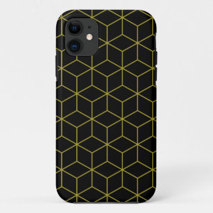 Moderne Kuben Gold im Schwarzen Muster Case-Mate iPhone Hülle