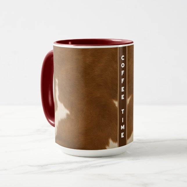 Moderne Kuh Imitate Leather Elegante Collection Tasse (Vorderseite Links)