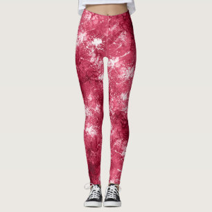 Moderne Kühle Abstrakte Magenta-Marmor-Muster-Male Leggings