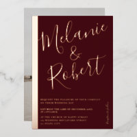 Moderne kühle Hochzeit Foto Rose Goldstreifen