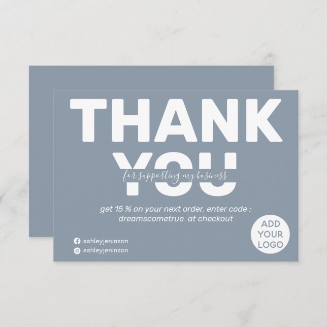 Moderne, kühn staubblaue Ordnung danke (Vorne/Hinten)