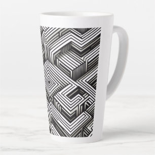 Moderne, kühne, abstrakte monochrome geometrische  milchtasse