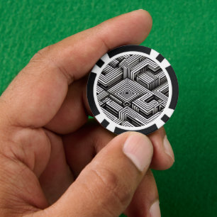 Moderne, kühne, abstrakte monochrome geometrische pokerchips