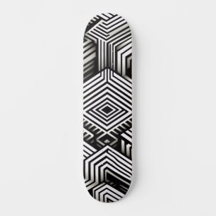 Moderne, kühne, abstrakte monochrome geometrische skateboard