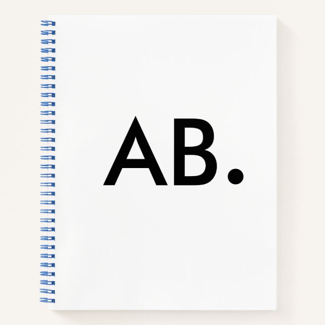 Moderne kühne Anfangsbuchstaben-Statement-Design Notizbuch (Vorderseite)