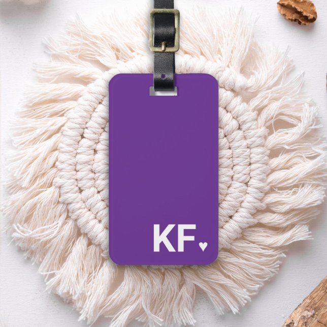 Moderne kühne Anfangsmonogramm-Herz Personalisiert Gepäckanhänger (Von Creator hochgeladen)