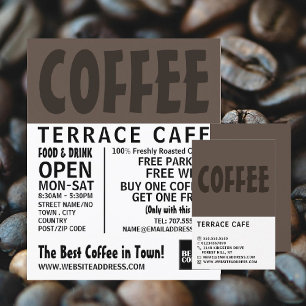 Moderne, kühne Barista, Café, Coffeehouse Werbung Flyer