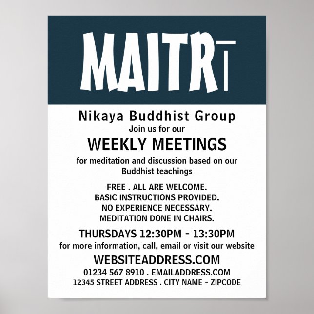 Moderne, kühne, buddhistische Gruppenwerbung Poster (Vorne)