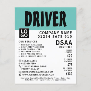 Moderne, kühne Fahrschule, Lehrerwerbung Flyer