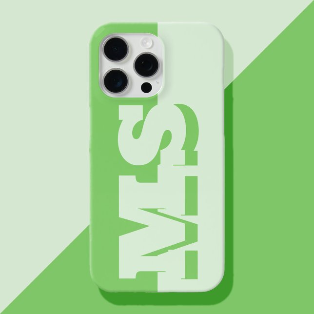 Moderne kühne grüne Anfangsmonogramm iPhone Hülle (Von Creator hochgeladen)