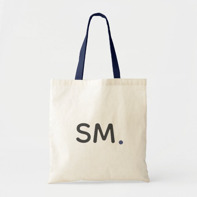Moderne kühne Initialen | Navy Blue Simple Monogra Tragetasche (Vorne)