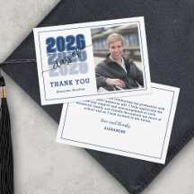 Moderne kühne Klasse 2026 Navy Blau Abschluss