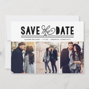 Moderne kühne Liebe Save the Date FotoCollage