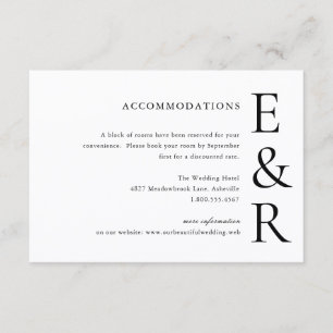 Moderne, kühne Monogramm-Minimalist-Hochzeit Begleitkarte