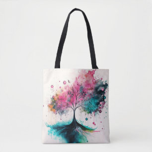 Moderne & kühne mystische Baum (blau, rosa, orange