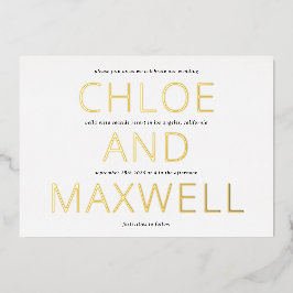 Moderne, kühne Namen Minimialist Wedding Einladung