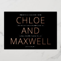 Moderne, kühne Namen Minimialist Wedding Einladung