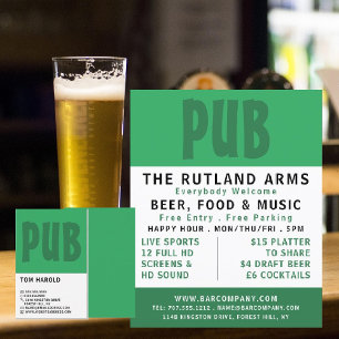 Moderne, kühne, Pub/Brauerei Werbung Flyer