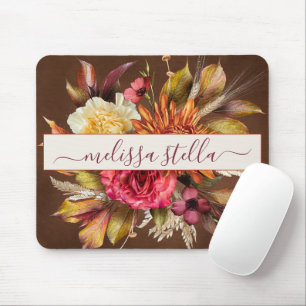 Moderne, kühne rustikale Blüten Mädchenhaftes Ge Mousepad