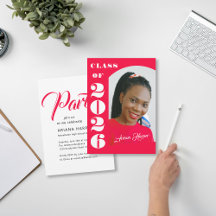 Moderne kühne Schrift Pinke Abschlussfeier