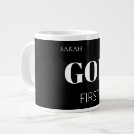 Moderne kühne schwarze Gott zuerst Glaubensspruch  Jumbo-Tasse