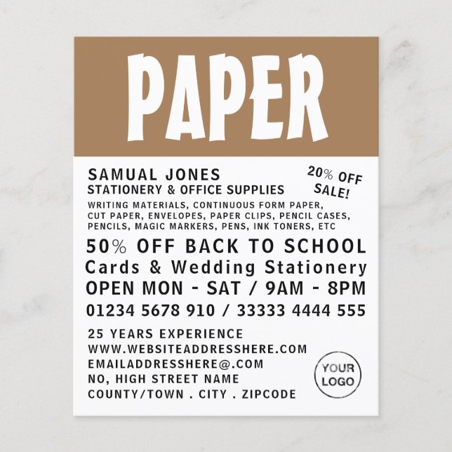 Moderne, kühne, Stationery & Office-Lieferungen Flyer (Vorne)