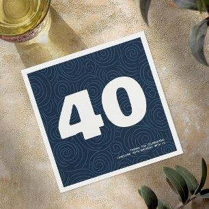 Moderne kühne Typografie zum 40. Geburtstag Serviette