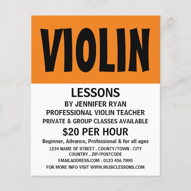 Moderne Kühne, Violinwerbung Flyer (Vorne)