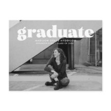 Moderne, kühne White Overlay Foto Graduation Party